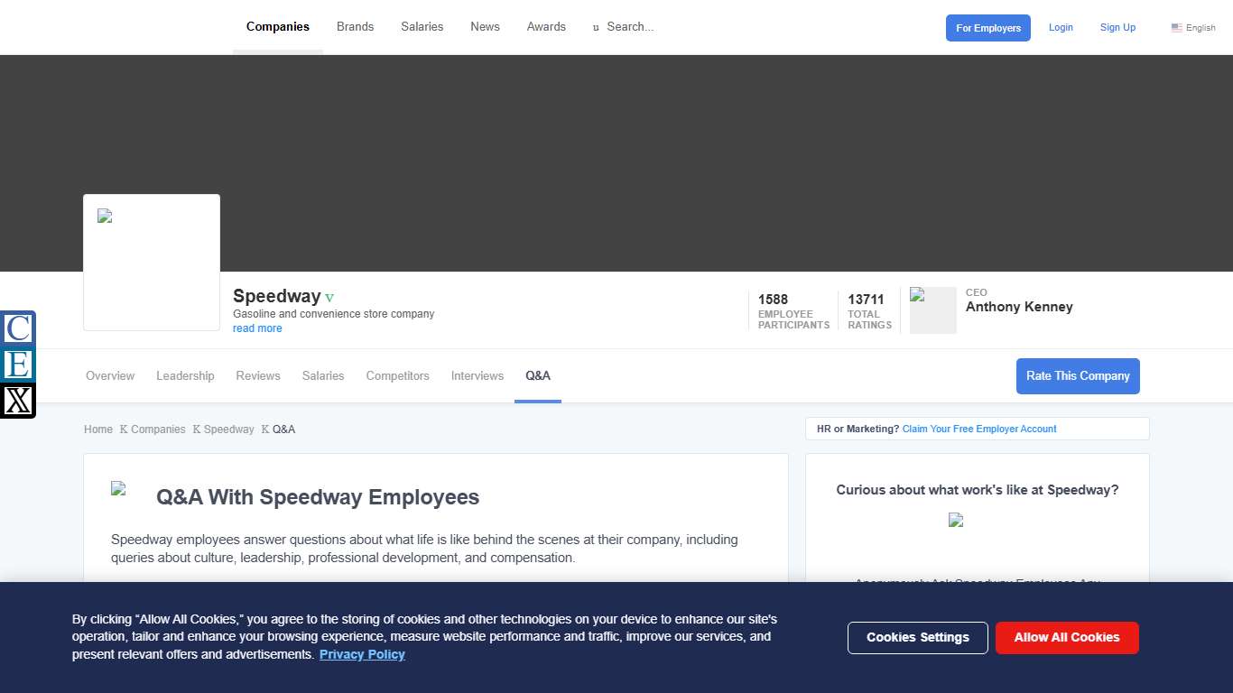 Working At Speedway - Ask a Question Comparably