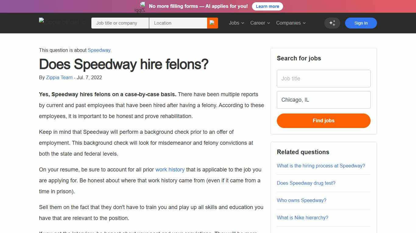 Does Speedway hire felons? - Zippia